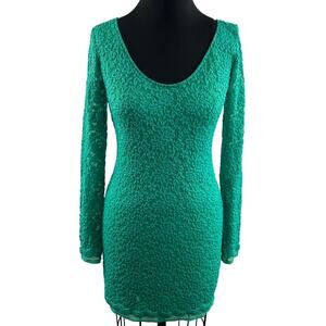 BACKSTAGE Australia Teal Green Lace Low Back Mini AM to PM Dress Size M NEW